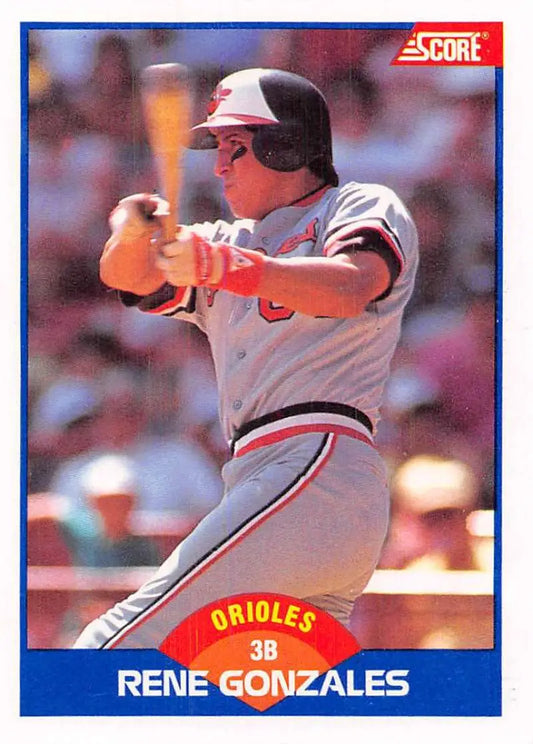 1989 Score #585 Rene Gonzales NM-MT Baltimore Orioles Baseball Card - Baseball Card Single