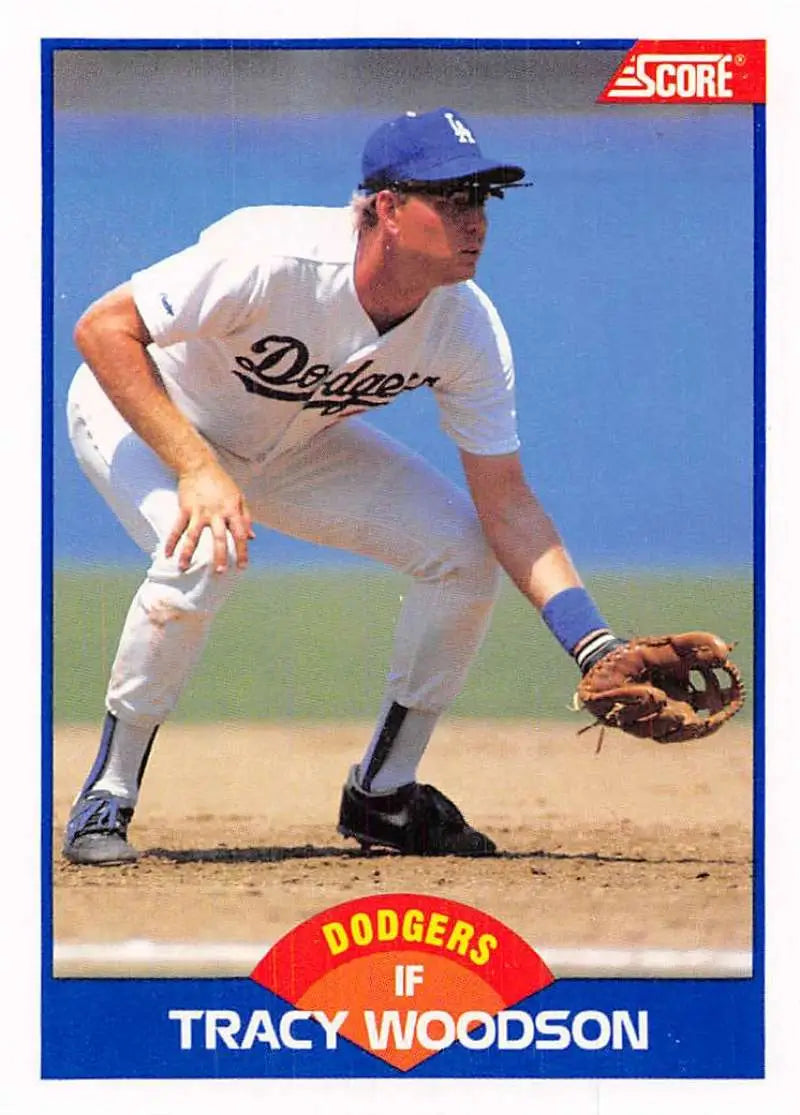 1989 Score #586 Tracy Woodson NM-MT Los Angeles Dodgers Baseball Card - Baseball Card Single
