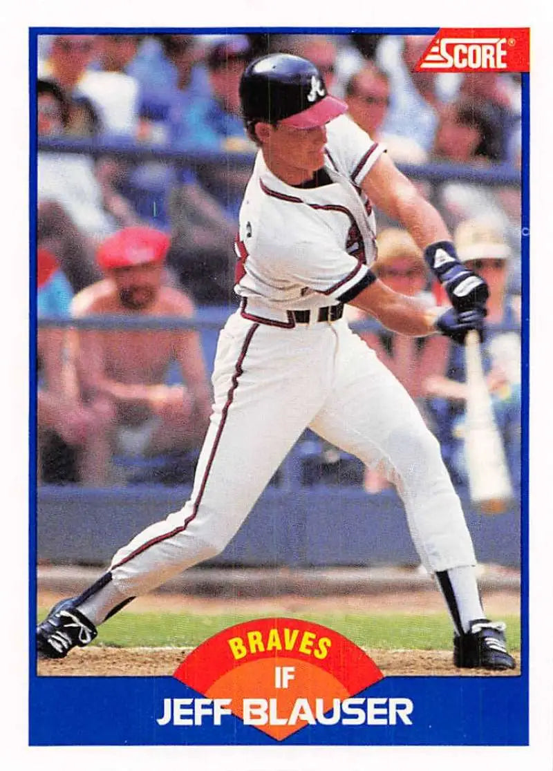 1989 Score #589 Jeff Blauser NM-MT Atlanta Braves Baseball Card - Baseball Card Single