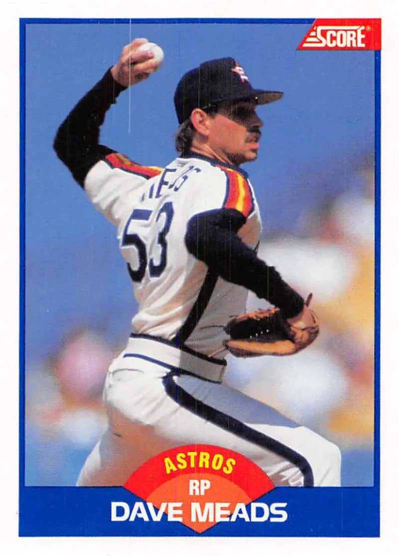 1989 Score #593 Dave Meads NM-MT Houston Astros Baseball Card - Baseball Card Single
