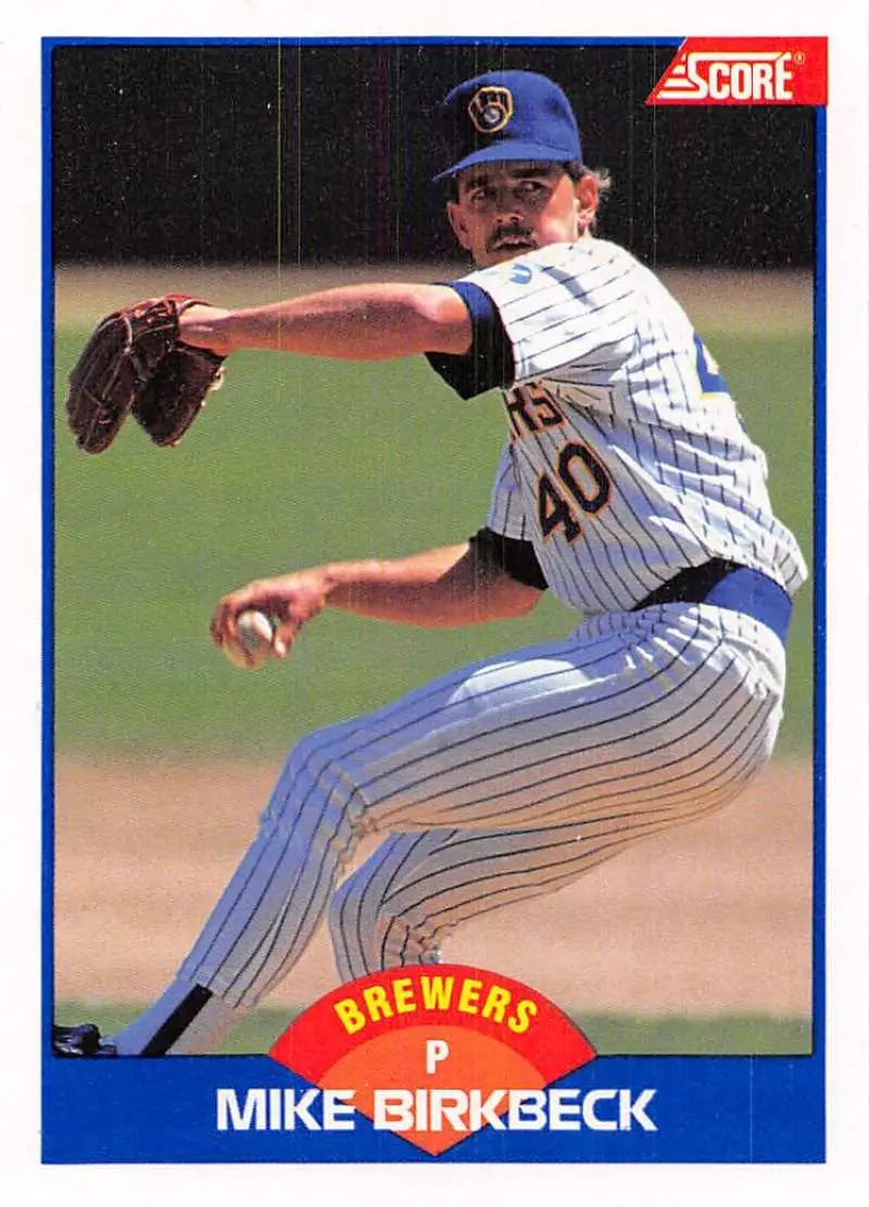1989 Score #596 Mike Birkbeck NM-MT Milwaukee Brewers Baseball Card - Baseball Card Single