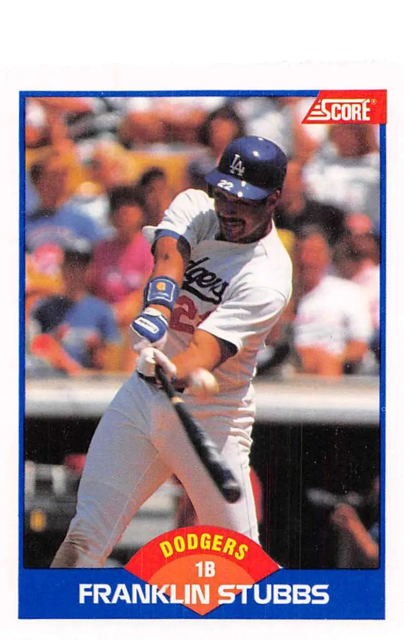 1989 Score #599 Franklin Stubbs NM-MT Los Angeles Dodgers Baseball Card - Baseball Card Single