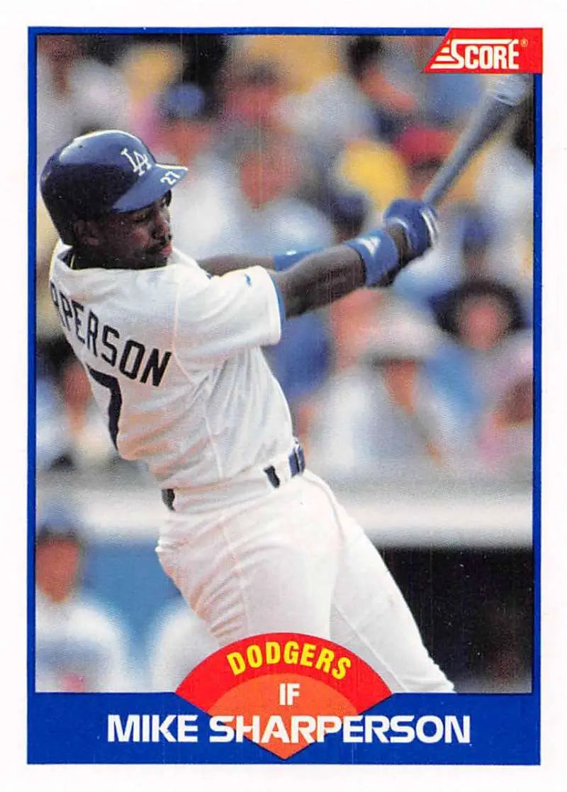 1989 Score #602 Mike Sharperson NM-MT Los Angeles Dodgers Baseball Card - Baseball Card Single