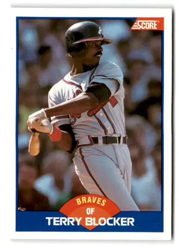 1989 Score #605 Terry Blocker EX/NM RC Rookie Braves ID:66768