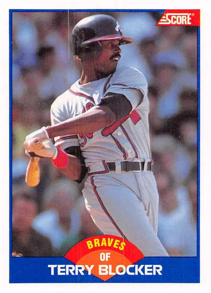 1989 Score #605 Terry Blocker NM-MT RC Rookie Atlanta Braves Baseball Card - Baseball Card Single