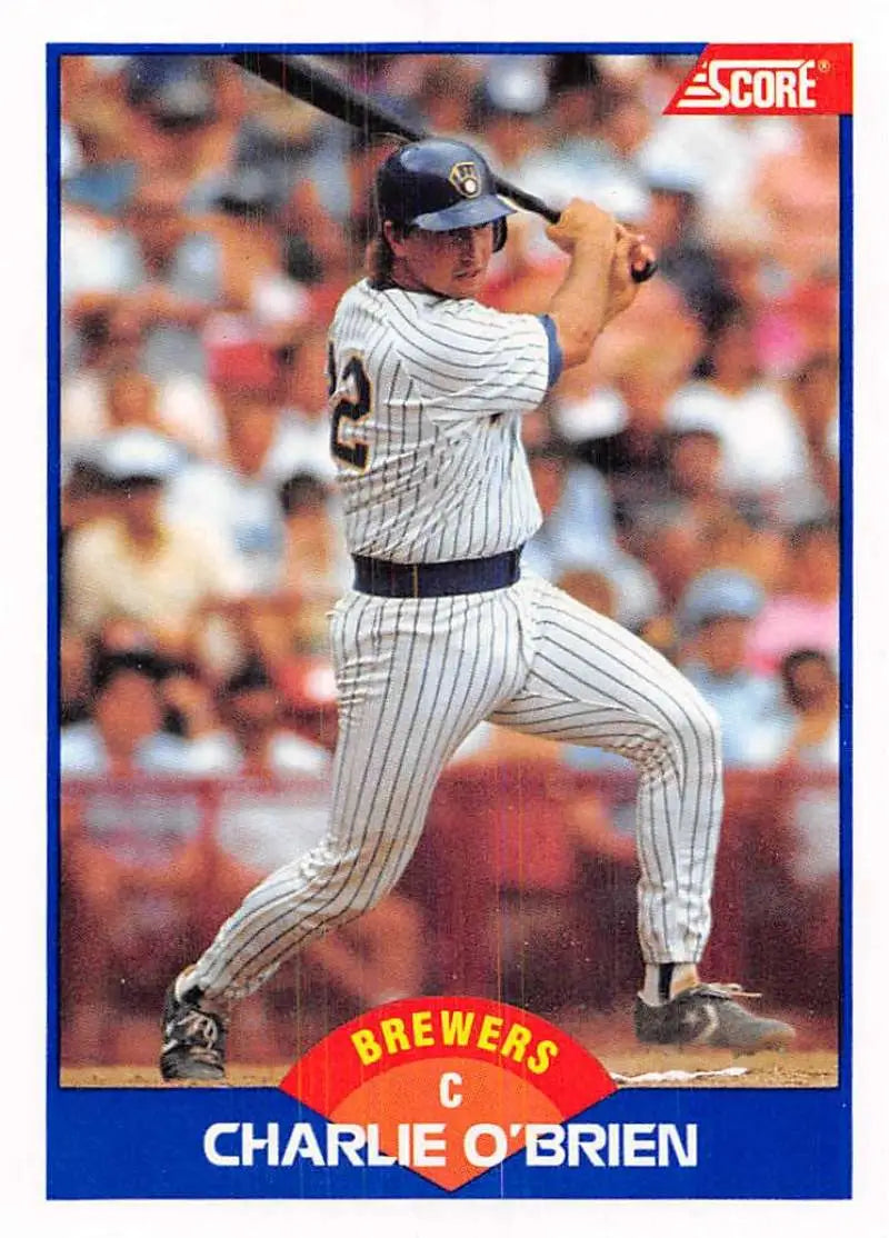 1989 Score #606 Charlie O’Brien NM-MT Milwaukee Brewers Baseball Card - Baseball Card Single