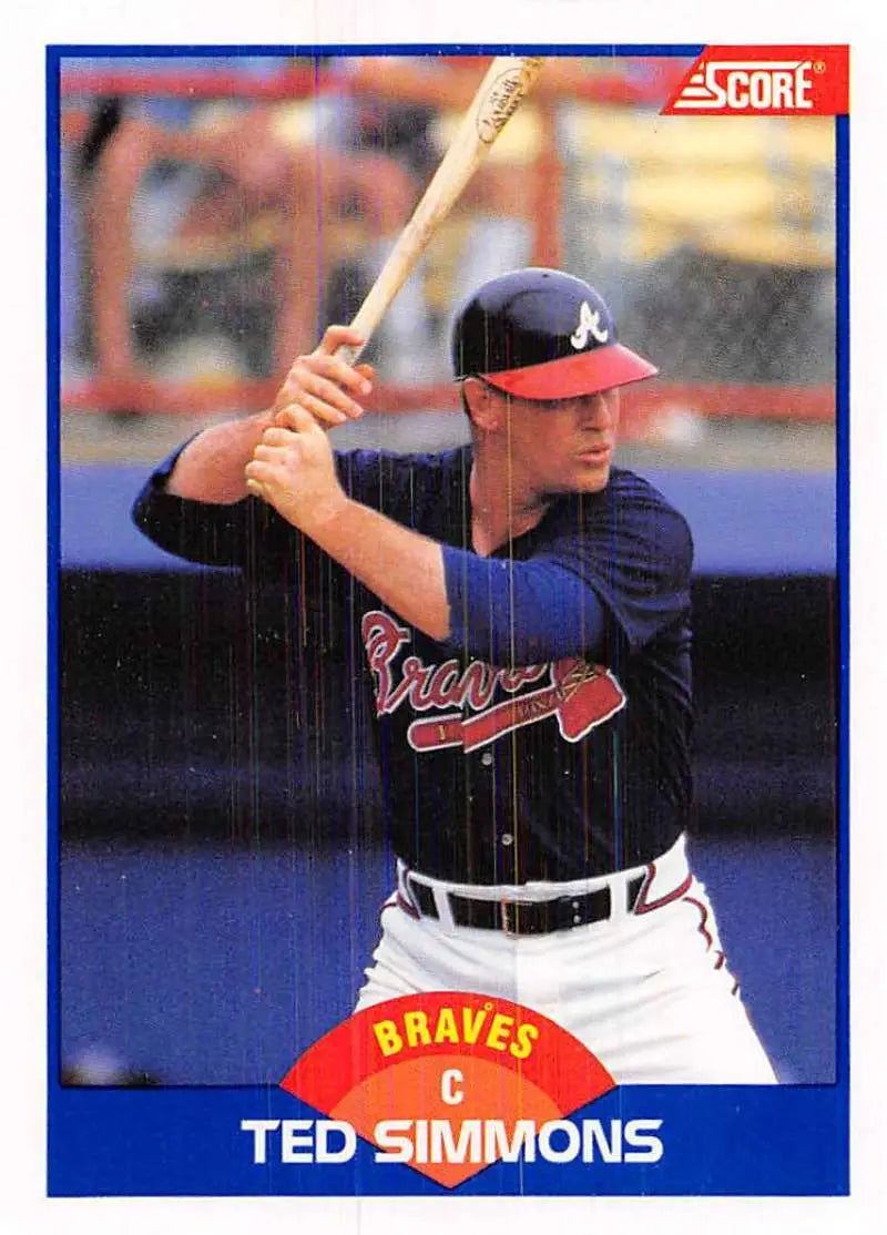 1989 Score #611 Ted Simmons NM-MT Atlanta Braves Baseball Card - Baseball Card Single
