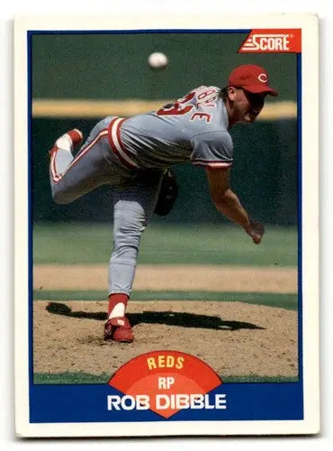 Rob Dibble Cincinnati Reds baseball card from 1989 Score #618, EX/NM condition
