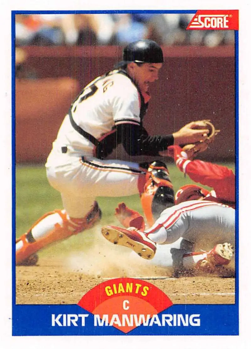 1989 Score #619 Kirt Manwaring NM-MT San Francisco Giants Baseball Card - Baseball Card Single