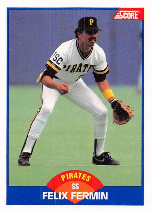 1989 Score #620 Felix Fermin NM-MT Pittsburgh Pirates Baseball Card - Baseball Card Single