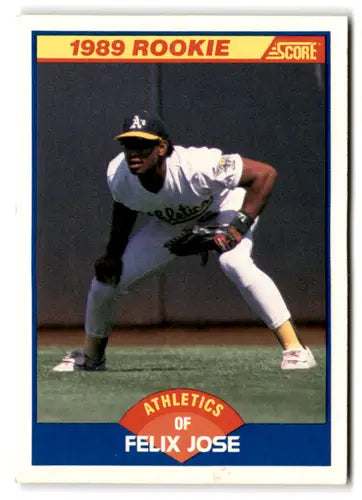 1989 Score #629 Felix Jose EX/NM RC Rookie Athletics ID:66822