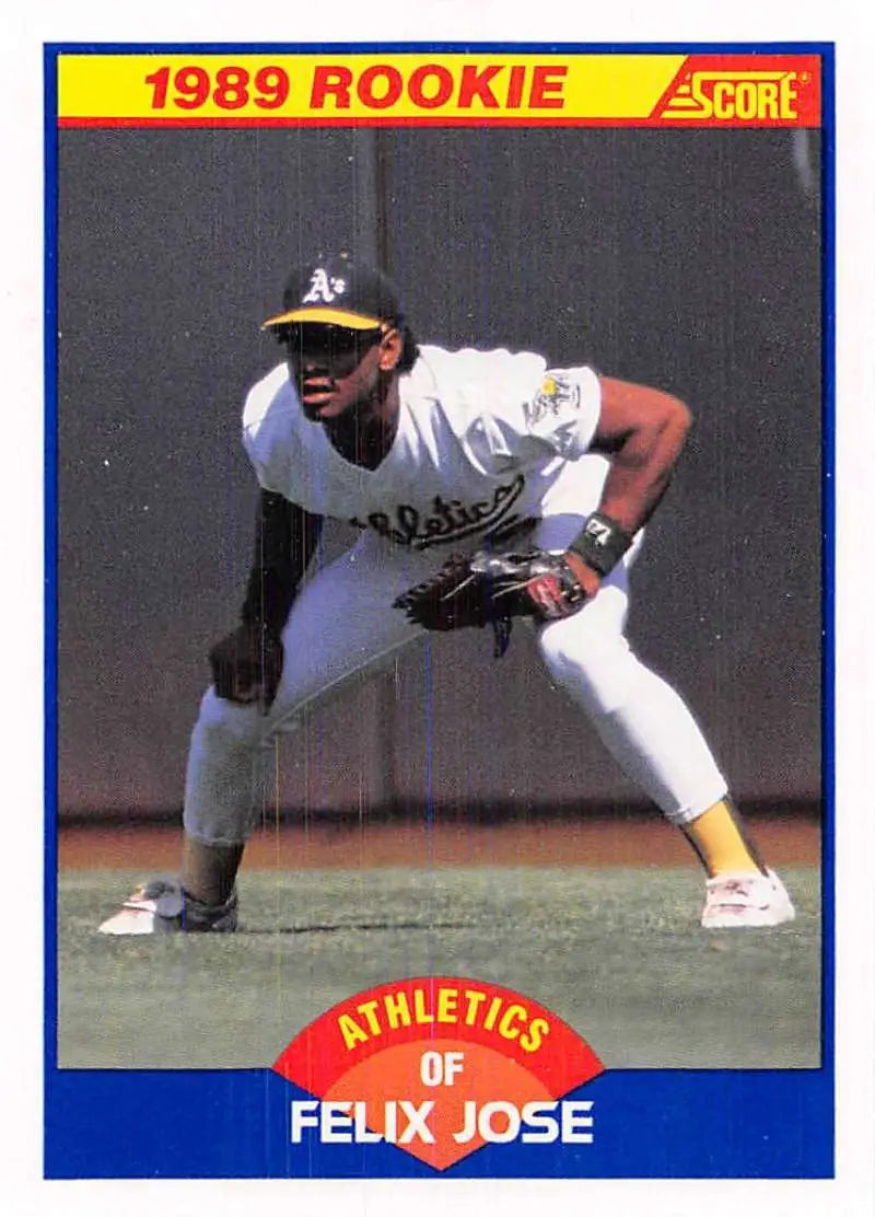 1989 Score #629 Felix Jose NM-MT RC Rookie Oakland Athletics Baseball Card - Baseball Card Single