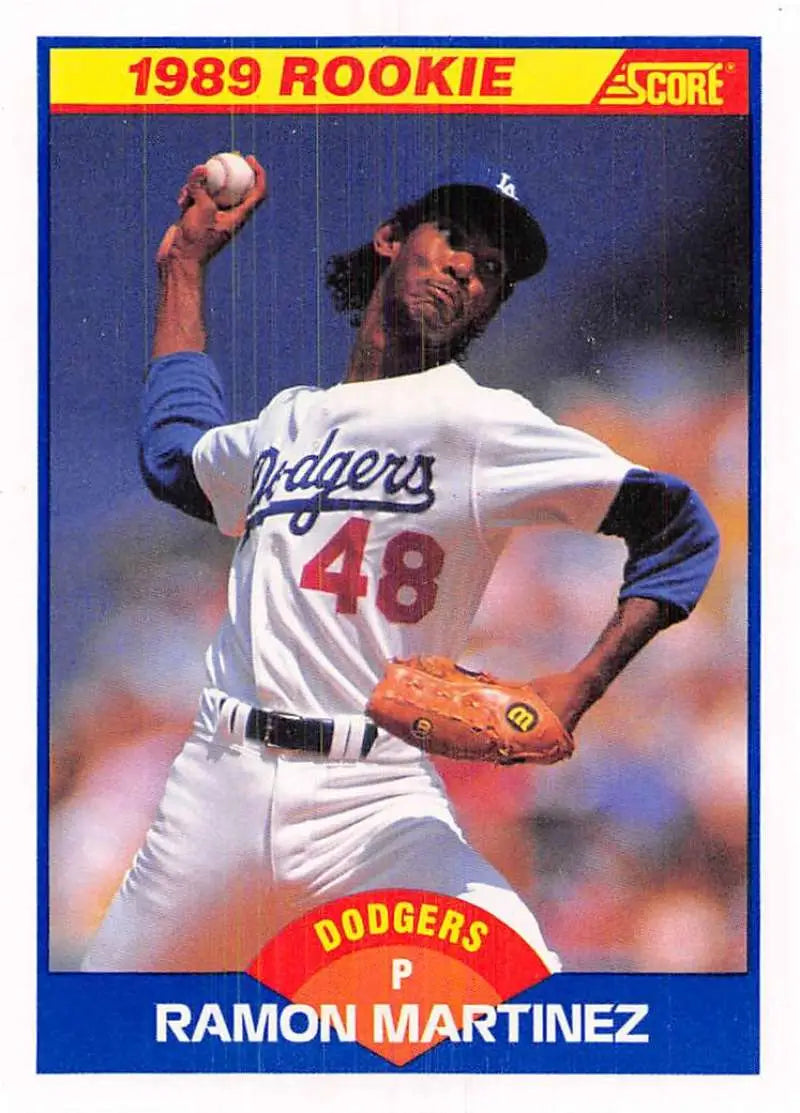 1989 Score #635 Ramon Martinez NM-MT RC Rookie Los Angeles Dodgers Baseball Card - Baseball Card Single