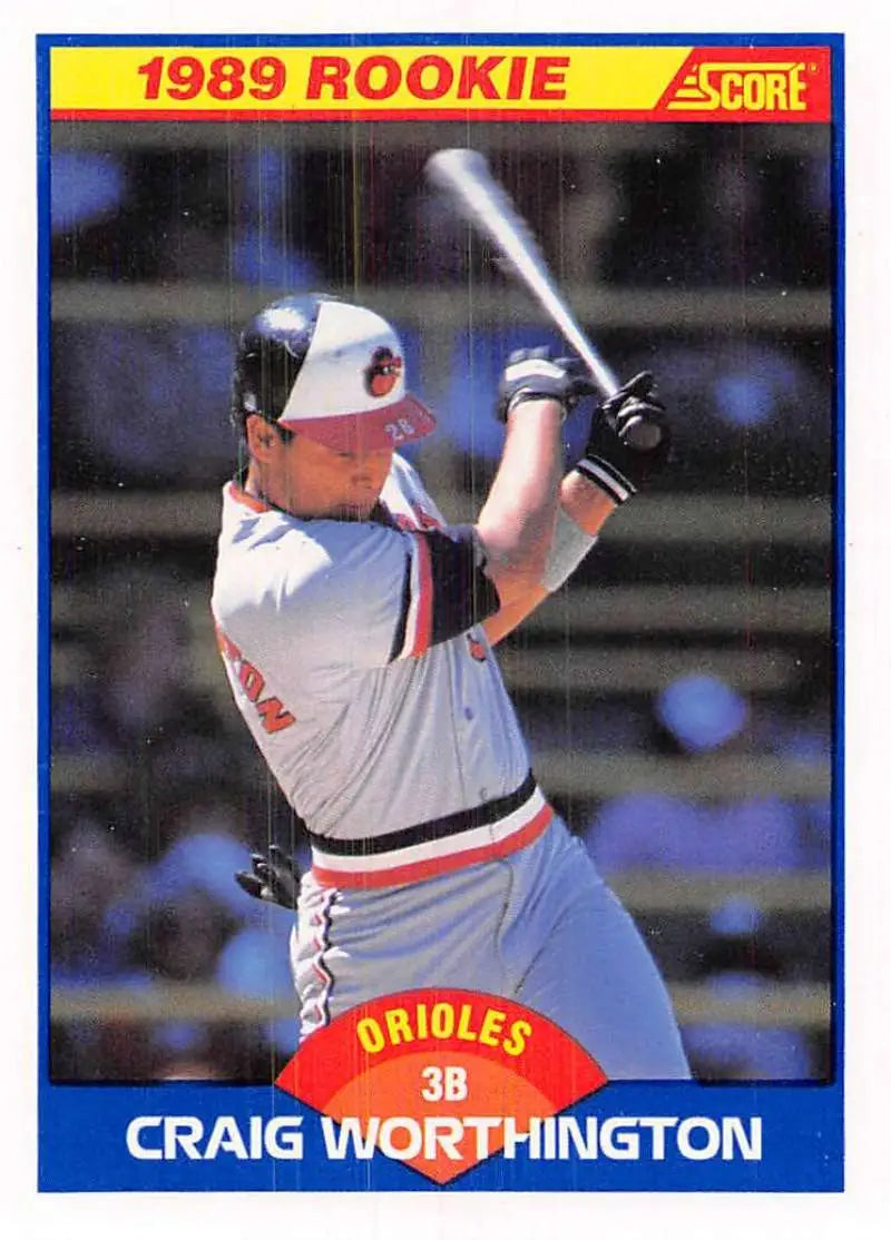 1989 Score #636 Craig Worthington NM-MT Baltimore Orioles Baseball Card - Baseball Card Single