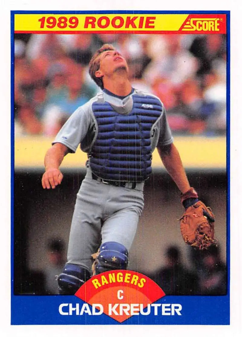 1989 Score #638 Chad Kreuter NM-MT RC Rookie Texas Rangers Baseball Card - Baseball Card Single