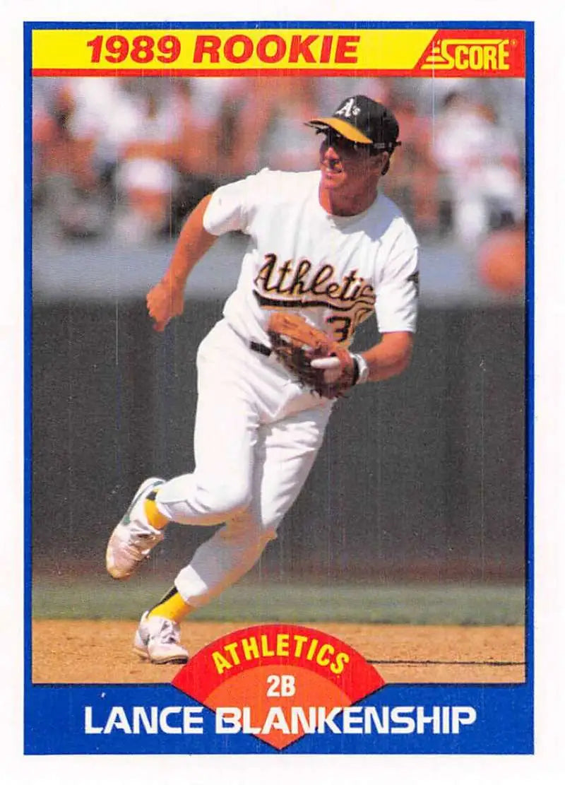 1989 Score #641 Lance Blankenship NM-MT RC Rookie Oakland Athletics Baseball Card - Baseball Card Single