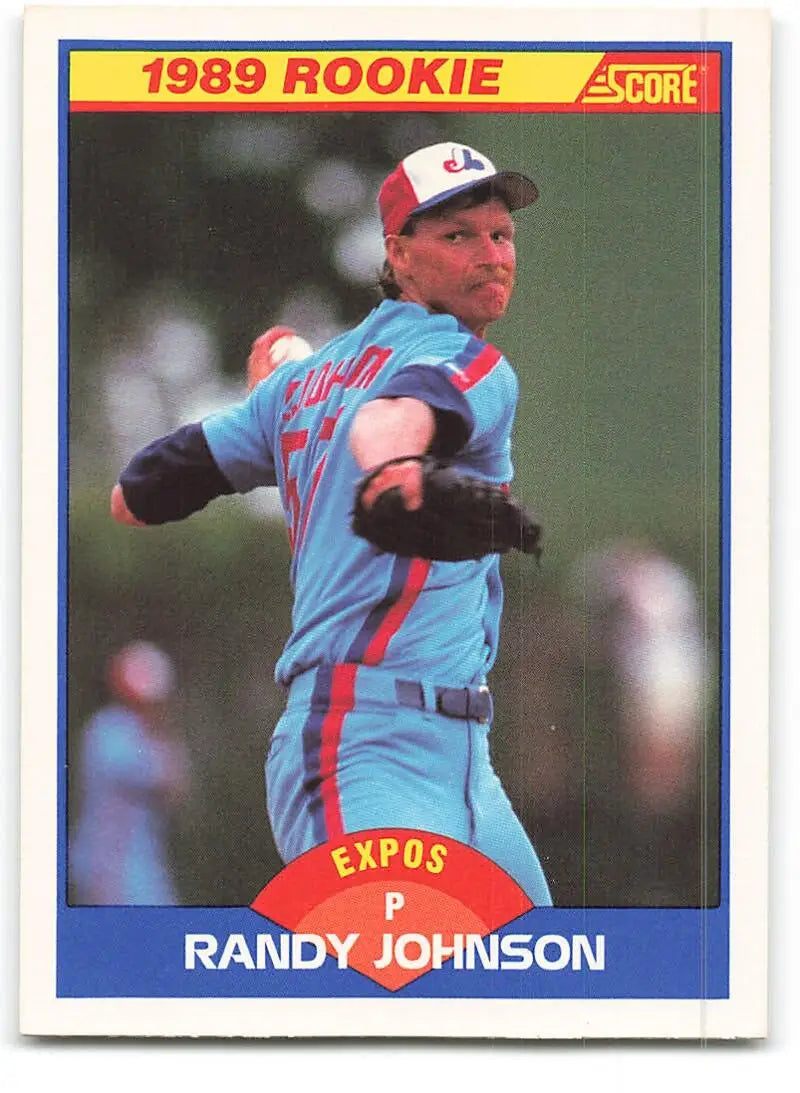 1989 Score #645 Randy Johnson NM-MT RC Rookie Montreal Expos Baseball Card - Baseball Card Single