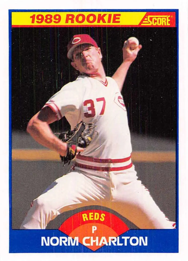 1989 Score #646 Norm Charlton NM-MT RC Rookie Cincinnati Reds Baseball Card - Baseball Card Single