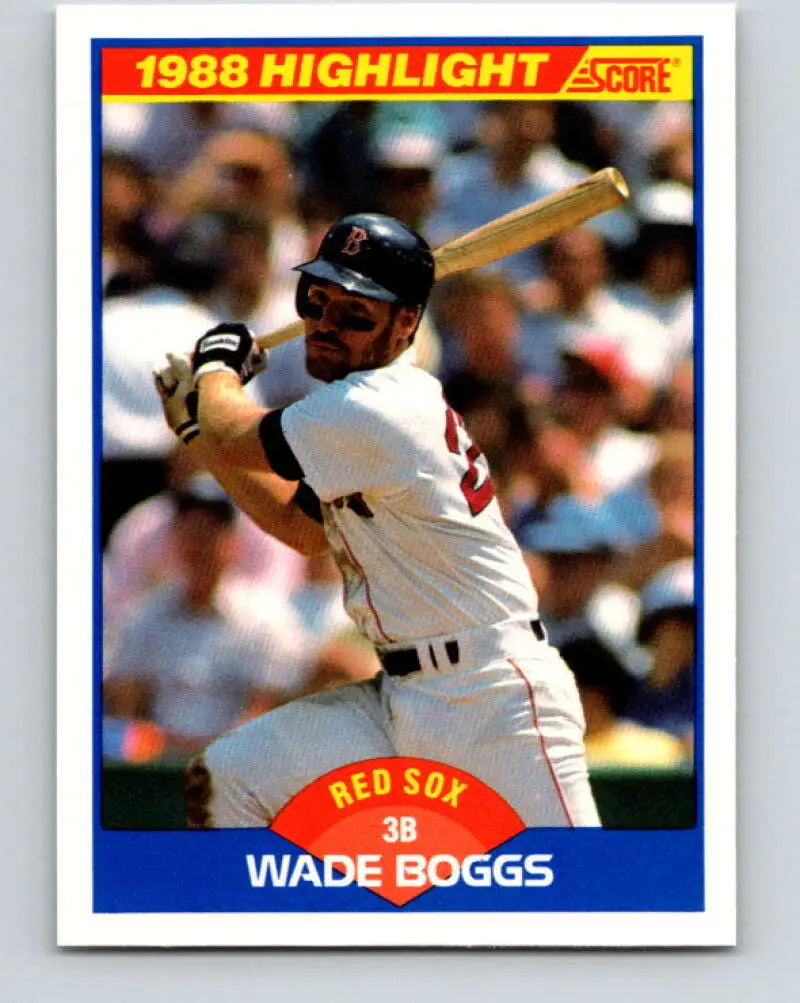 1989 Score #654 Wade Boggs NM-MT Boston Red Sox Baseball Card - Baseball Card Single