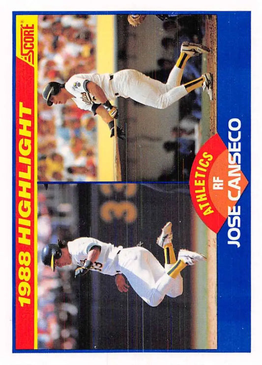 1989 Score #655 Jose Canseco NM-MT Oakland Athletics Baseball Card - Baseball Card Single
