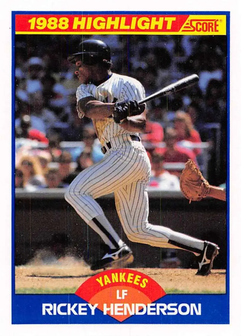 1989 Score #657 Rickey Henderson NM-MT New York Yankees Baseball Card - Baseball Card Single