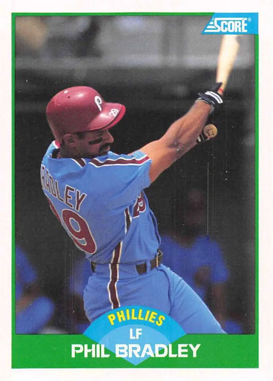 1989 Score #79 Phil Bradley NM-MT Philadelphia Phillies Baseball Card - Baseball Card Single
