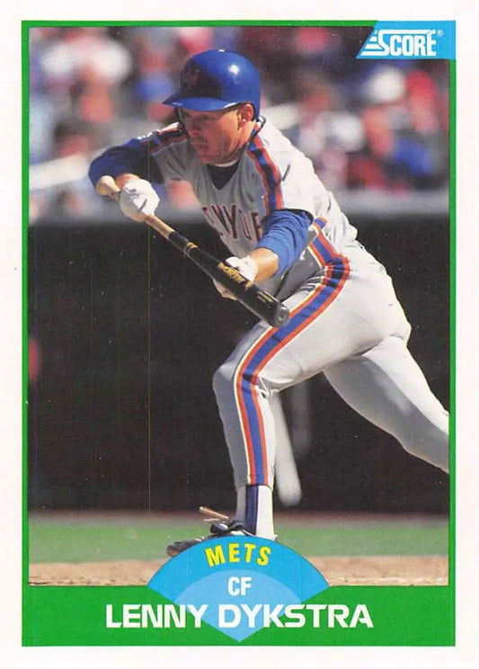 1989 Score #84 Lenny Dykstra NM-MT New York Mets Baseball Card - Baseball Card Single