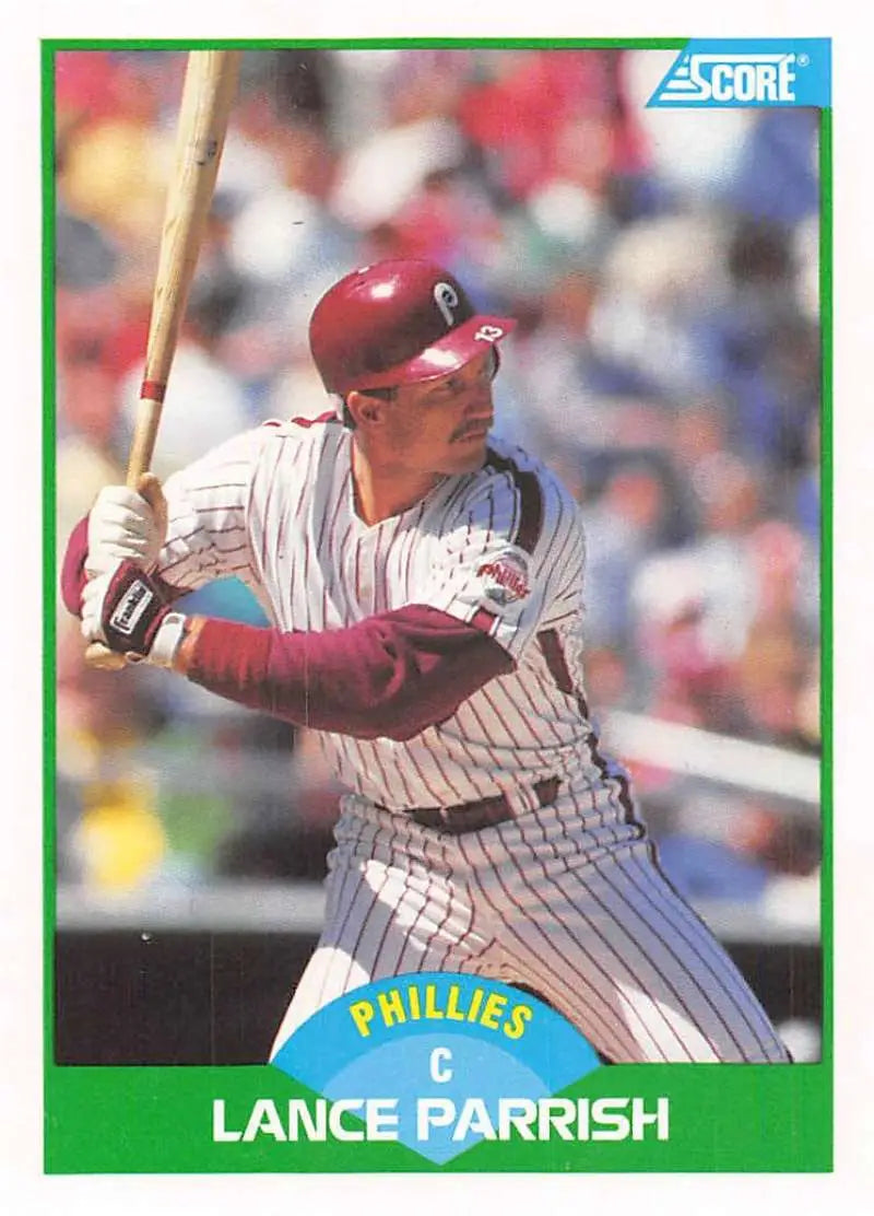 1989 Score #95 Lance Parrish NM-MT Philadelphia Phillies Baseball Card - Baseball Card Single