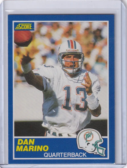 Dan Marino 1989 Score Football card featuring the Miami Dolphins star quarterback
