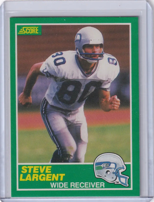 1989 Score Football #225 Steve Largent card featuring Seattle Seahawks legend