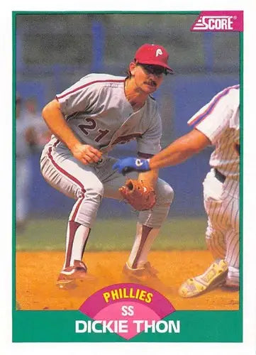 Score Rookie Traded Dickie Thon baseball card from 1989 Score Rookie series