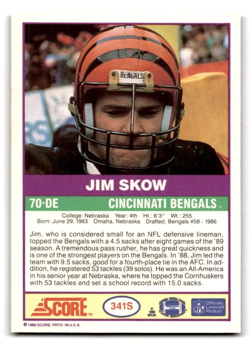 1989 Score Supplemental #341S Jim Skow - Football Card Single