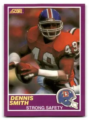 Vintage 1989 Score Supplemental #381S Dennis Smith Denver Broncos football trading card