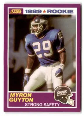 1989 Score Supplemental Myron Guyton rookie football card 422S New York Giants