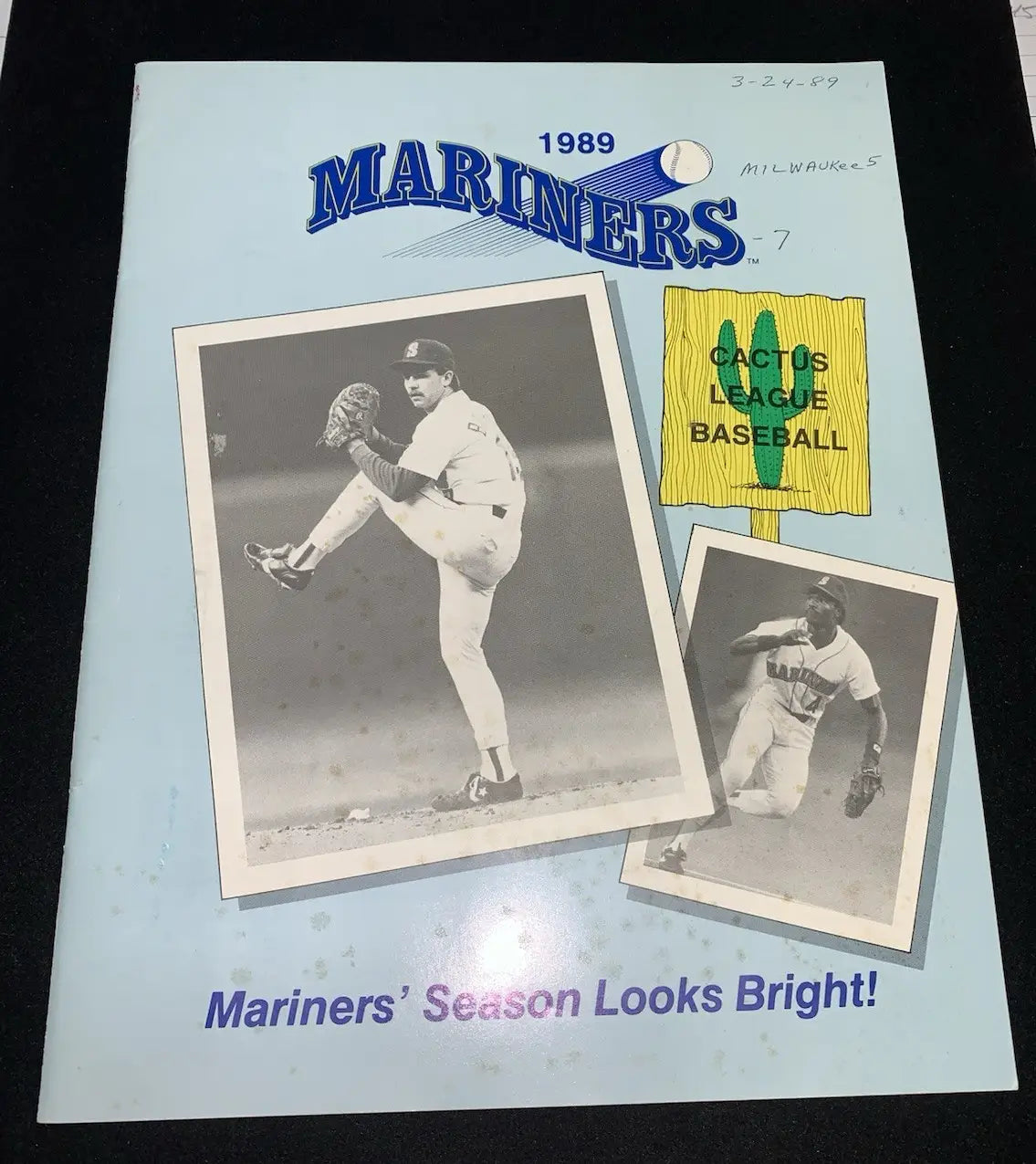 1989 Seattle Mariners Brewers Spring Training Program Ken Griffey Jr Gm Tickets - Sports Memorabilia
