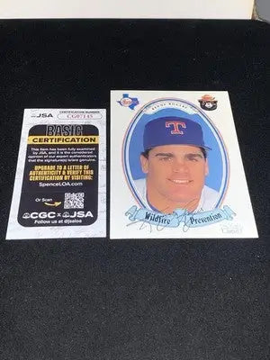 Kenny Rogers Texas Rangers signed baseball card with certificate of authenticity