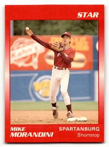 Original gloss baseball card featuring Mike Morandini Spartanburg Phillies NM