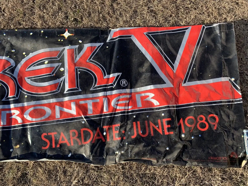 1989 STAR TREK V The Final Frontier MOVIE VINYL POSTER BANNER HUGE 10’x3’ RARE - Entertainment Memorabilia