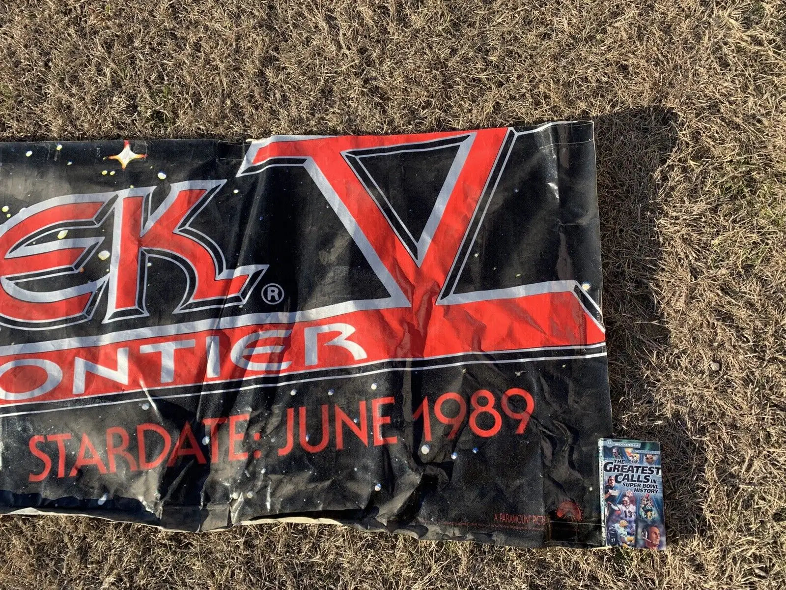 1989 STAR TREK V The Final Frontier MOVIE VINYL POSTER BANNER HUGE 10’x3’ RARE - Entertainment Memorabilia