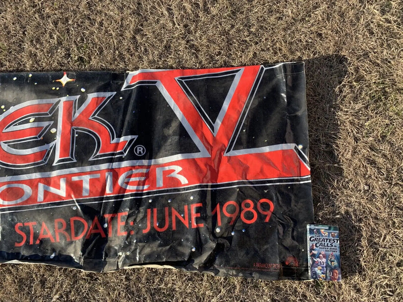 1989 STAR TREK V The Final Frontier MOVIE VINYL POSTER BANNER HUGE 10’x3’ RARE - Entertainment Memorabilia
