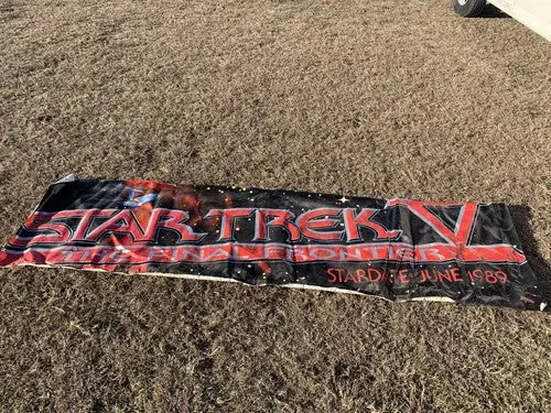 1989 STAR TREK V The Final Frontier MOVIE VINYL POSTER BANNER HUGE 10’x3’ RARE - Entertainment Memorabilia