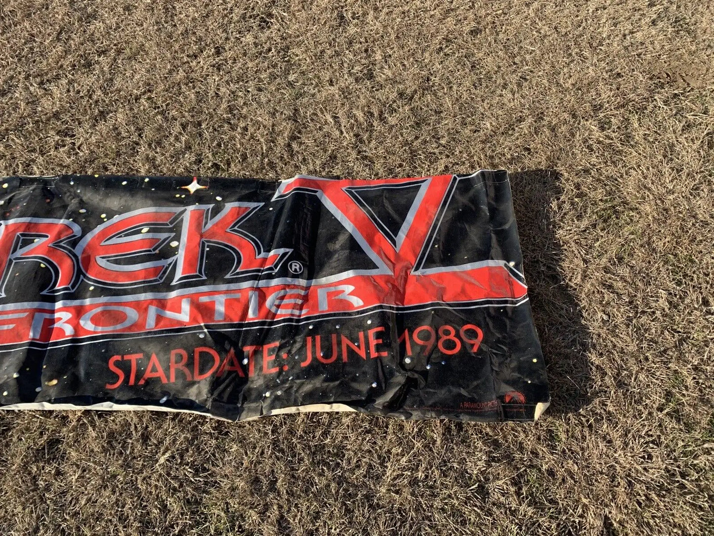 1989 STAR TREK V The Final Frontier MOVIE VINYL POSTER BANNER HUGE 10’x3’ RARE - Entertainment Memorabilia