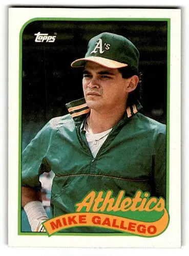 1989 Topps Mike Gallego Oakland Athletics baseball card with original gloss