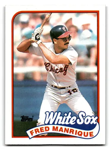 Vintage 1989 Topps Fred Manrique White Sox baseball card in original gloss near mint