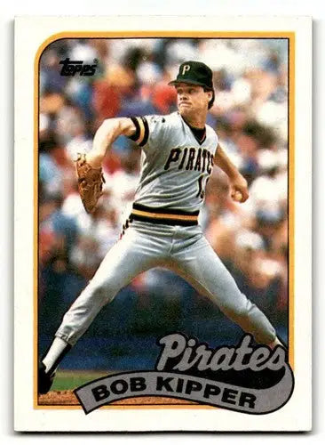 Original gloss 1989 Topps Bob Kipper Pittsburgh Pirates baseball card front view