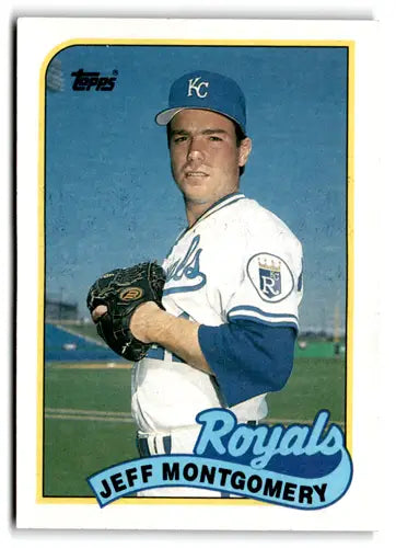 Original gloss Jeff Montgomery baseball card featuring mint Royals from 1989 Topps #116