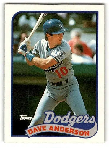 Original gloss Dave Anderson Los Angeles Dodgers baseball card from 1989 Topps NM