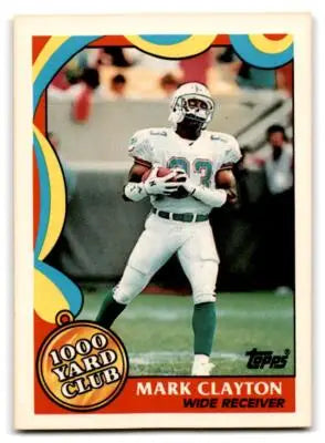 Vintage 1989 Topps Mark Clayton Yard Club Miami Dolphins trading card image