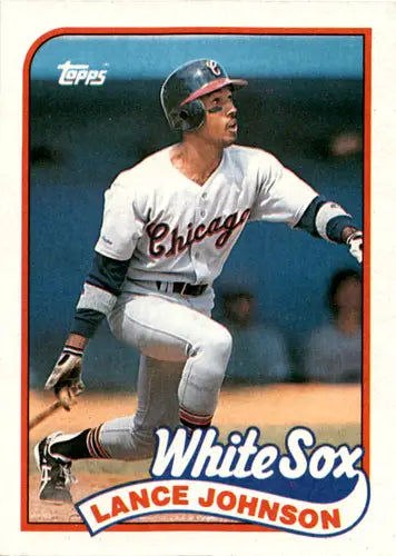 Lance Johnson 1989 Topps baseball card with original gloss and Near Mint condition