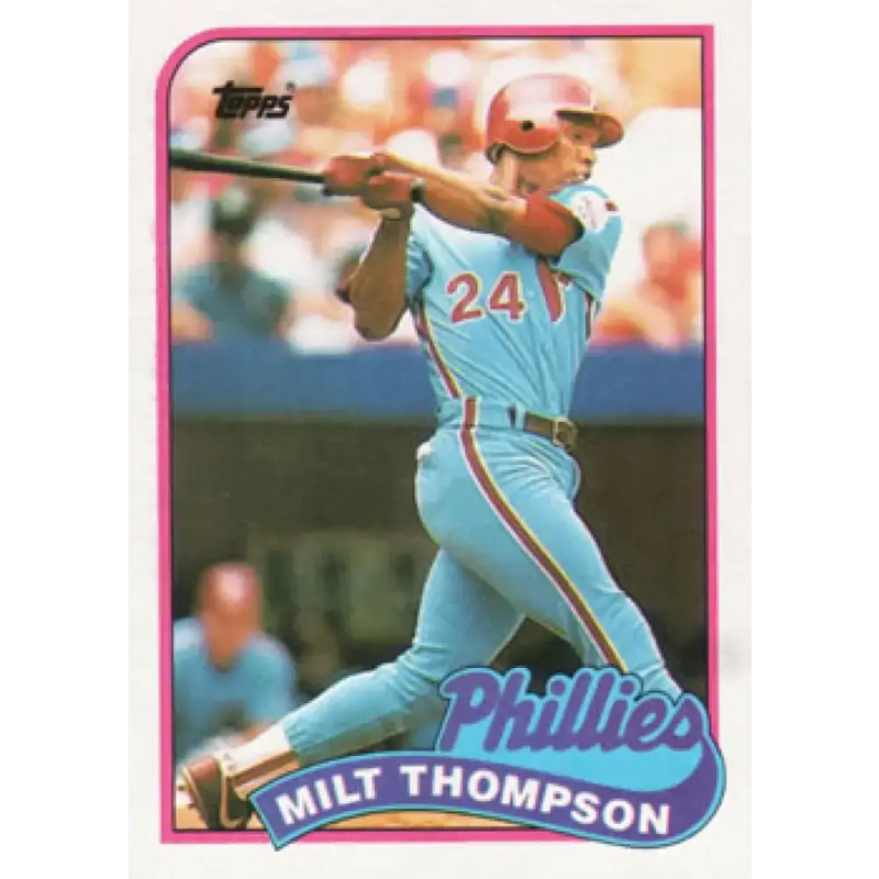 1989 Topps #128 Milt Thompson NM-MT Philadelphia Phillies Baseball Card - Baseball Card Single